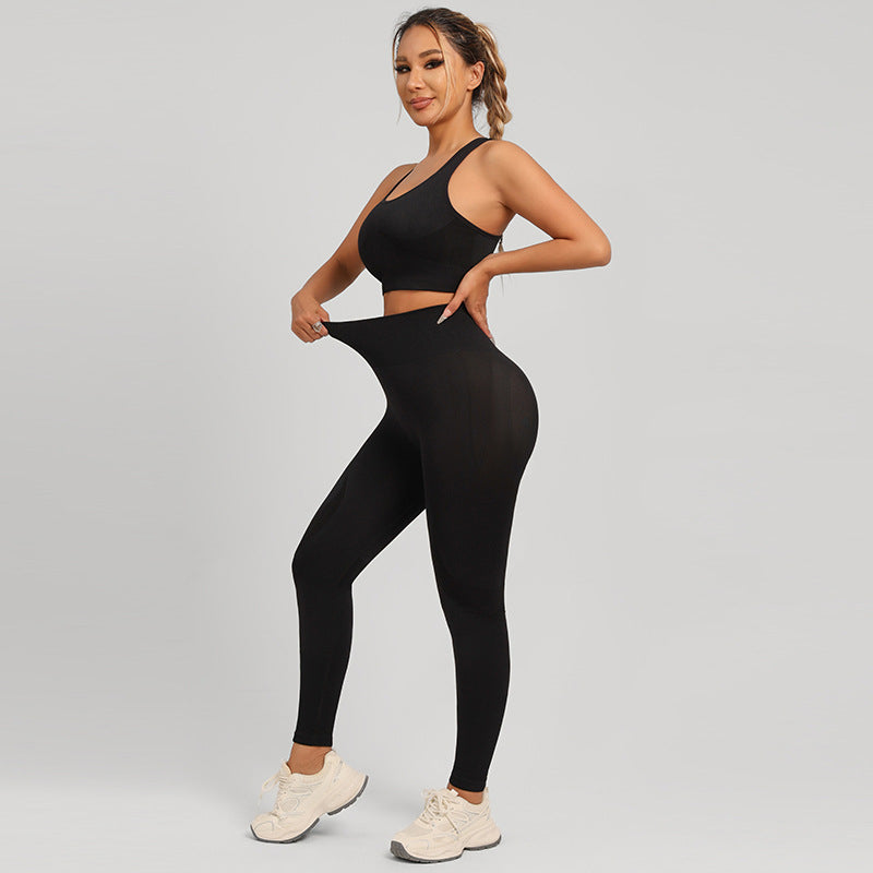 Conjunto de Yoga: Leggings con Soporte Lumbar y Secado Rápido