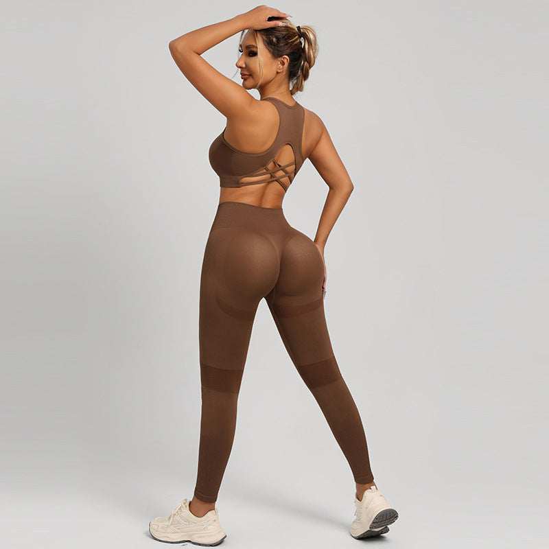 Conjunto de Yoga: Leggings con Soporte Lumbar y Secado Rápido