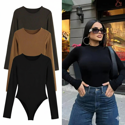 Bodysuit "Bustier-Knit" Manga Larga