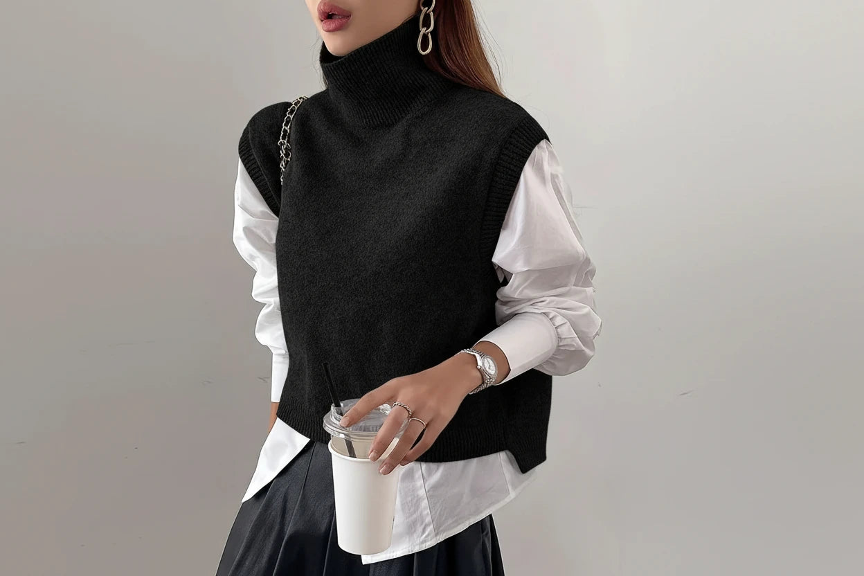 Chaleco "Gentle" de Lana con Hombreras