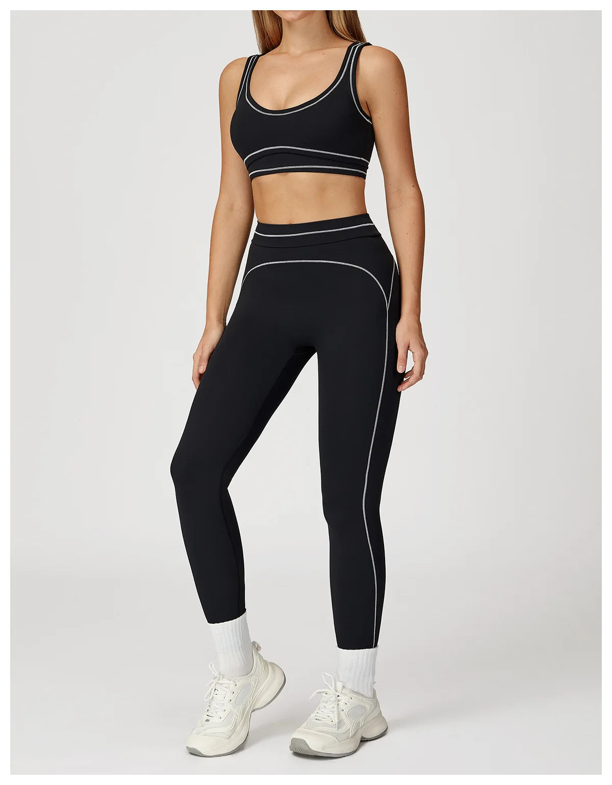 Top Deportivo "N-Sport": Alto Soporte con Diseño Contrast Color, Espalda Abierta en U y Efecto Push-Up - Ideal para Yoga y Pilates