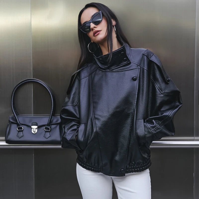 Chaqueta Bomber "Urban-Leather" Oversize