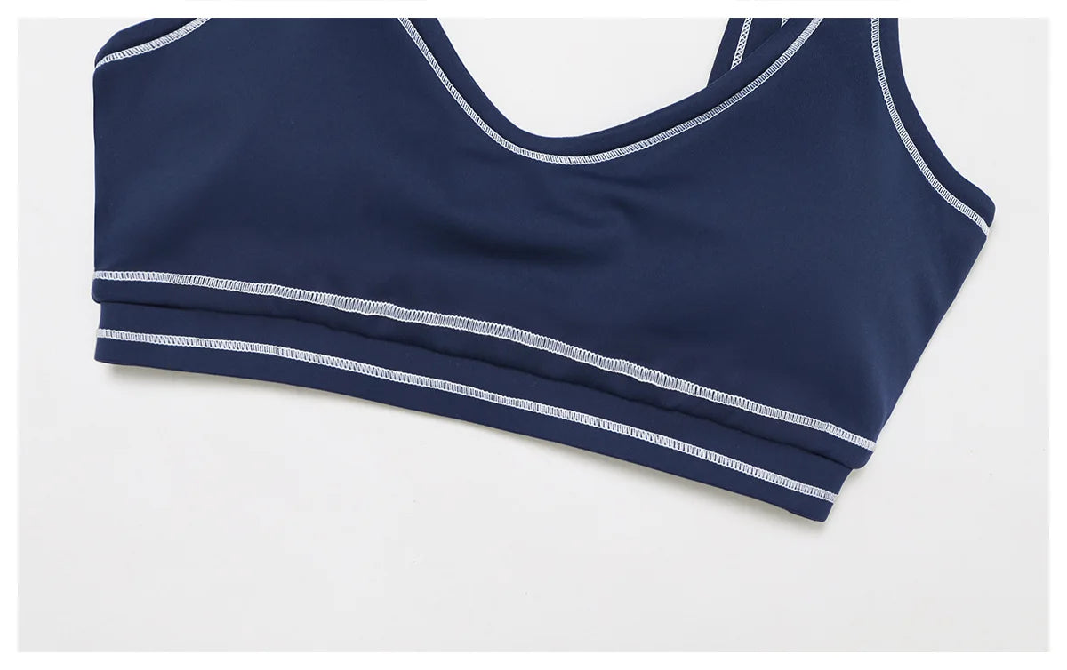 Top Deportivo "N-Sport": Alto Soporte con Diseño Contrast Color, Espalda Abierta en U y Efecto Push-Up - Ideal para Yoga y Pilates