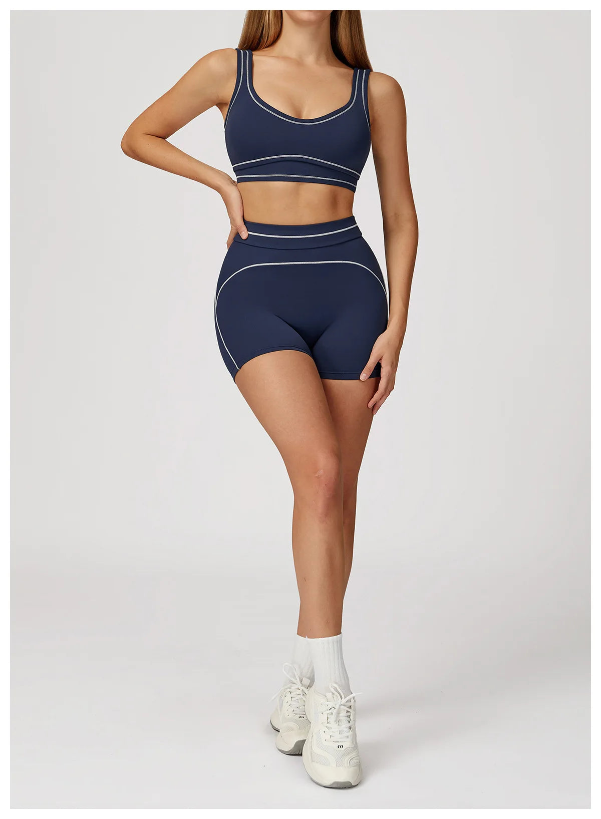 Top Deportivo "N-Sport": Alto Soporte con Diseño Contrast Color, Espalda Abierta en U y Efecto Push-Up - Ideal para Yoga y Pilates