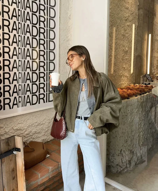 Chaqueta "Suede-Bomber"