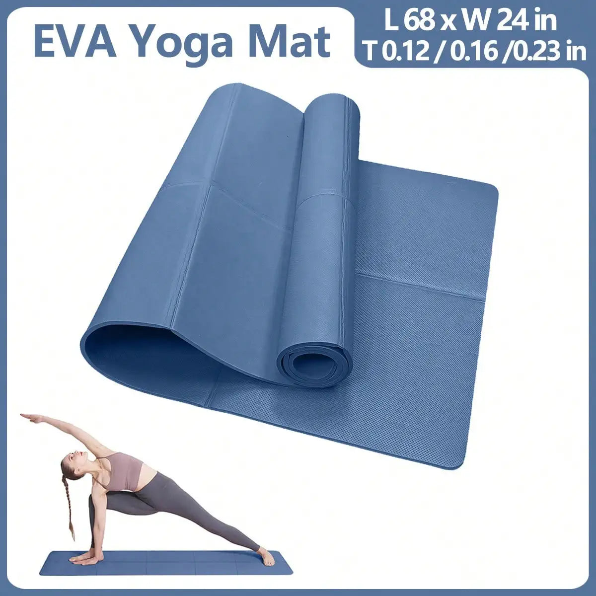 Tapete de Yoga y Pilates Antiderrapante – 3/4/6 mm de Grosor