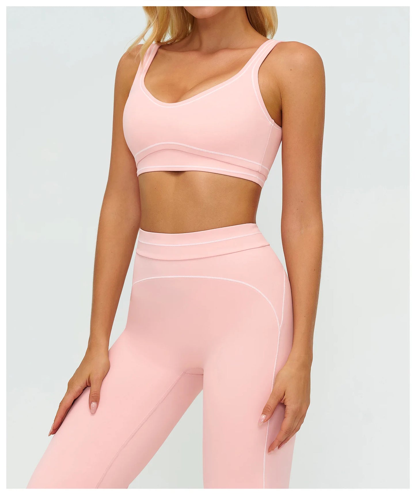 Top Deportivo "N-Sport": Alto Soporte con Diseño Contrast Color, Espalda Abierta en U y Efecto Push-Up - Ideal para Yoga y Pilates