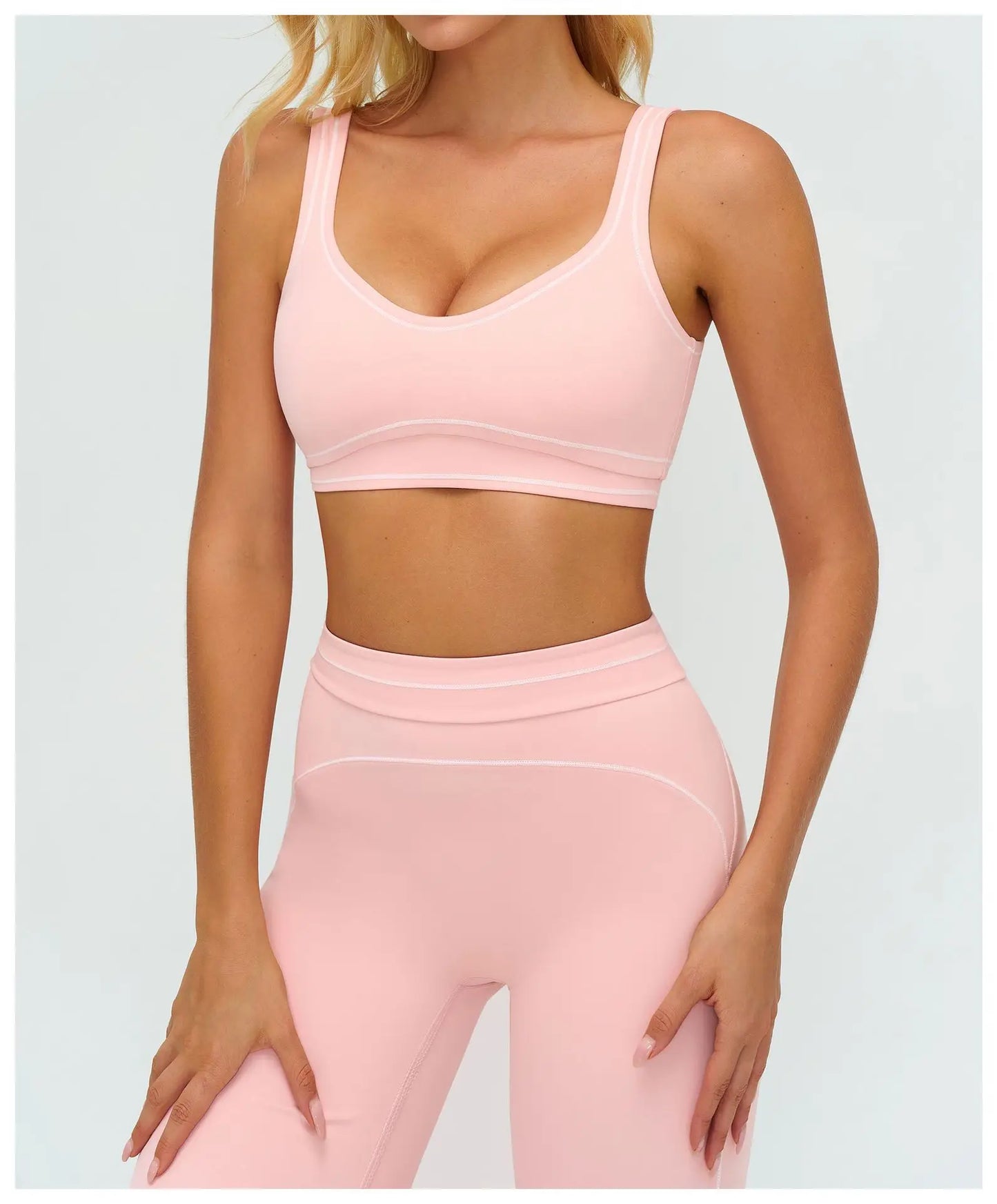 Top Deportivo "N-Sport": Alto Soporte con Diseño Contrast Color, Espalda Abierta en U y Efecto Push-Up - Ideal para Yoga y Pilates