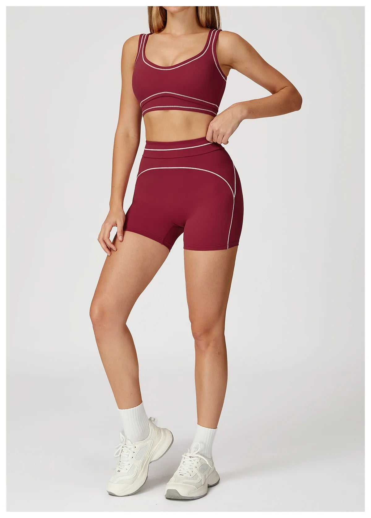 Top Deportivo "N-Sport": Alto Soporte con Diseño Contrast Color, Espalda Abierta en U y Efecto Push-Up - Ideal para Yoga y Pilates